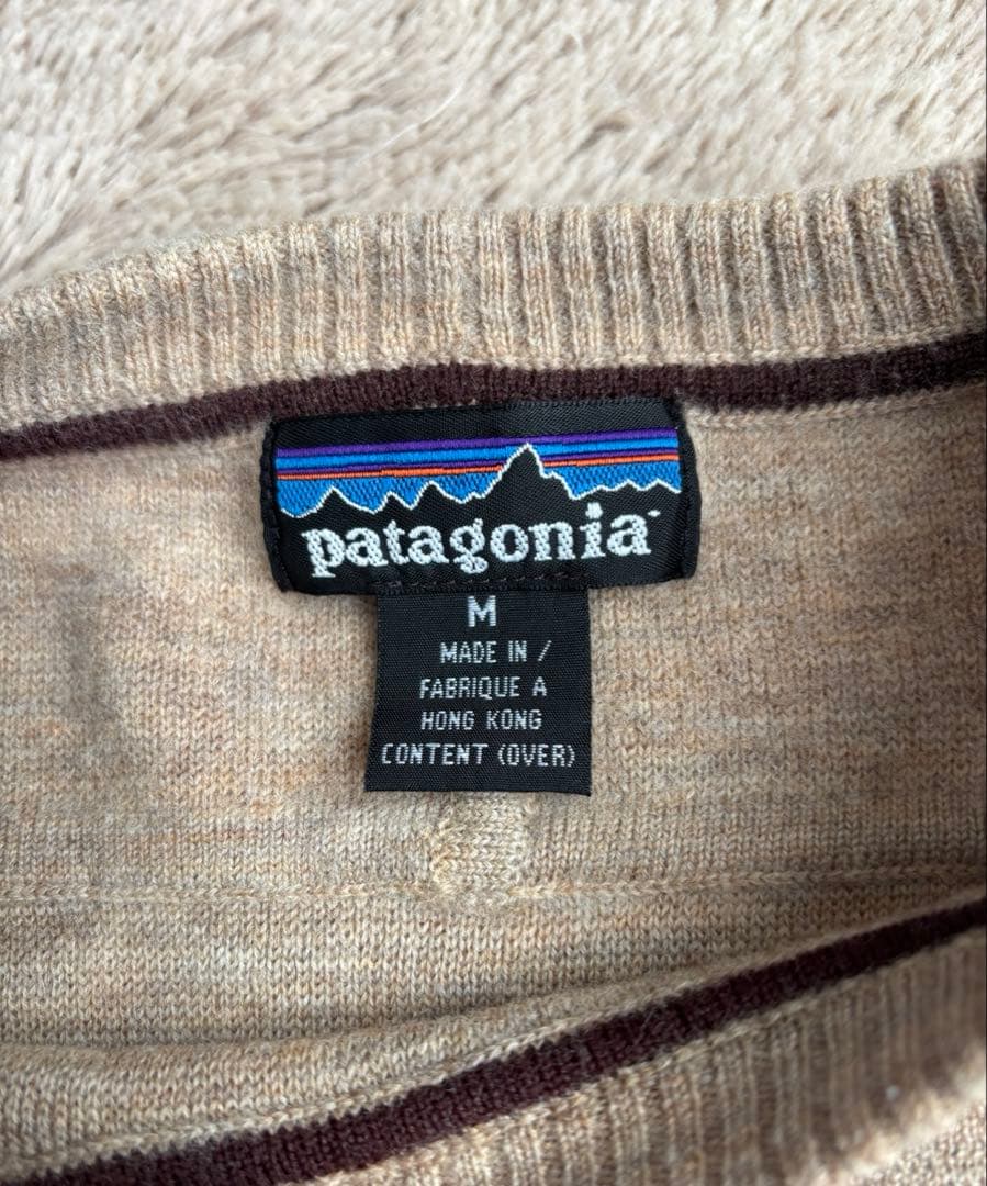 02年製　patagonia ウールニット　ベージュ　ウールセーター　Mサイズ