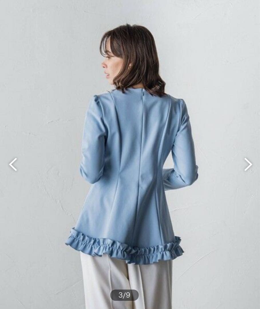 Viaggio Blu. 裏起毛フリルブラウス≪洗濯機で洗える≫