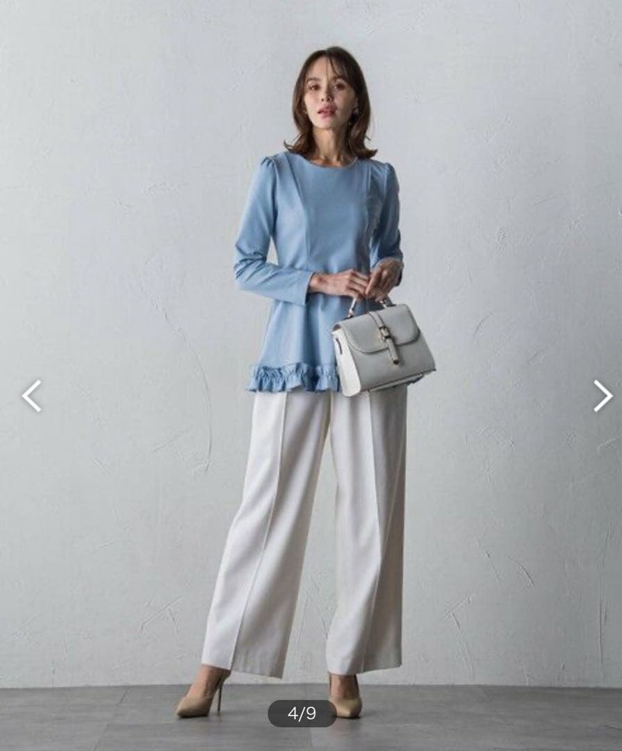 Viaggio Blu. 裏起毛フリルブラウス≪洗濯機で洗える≫