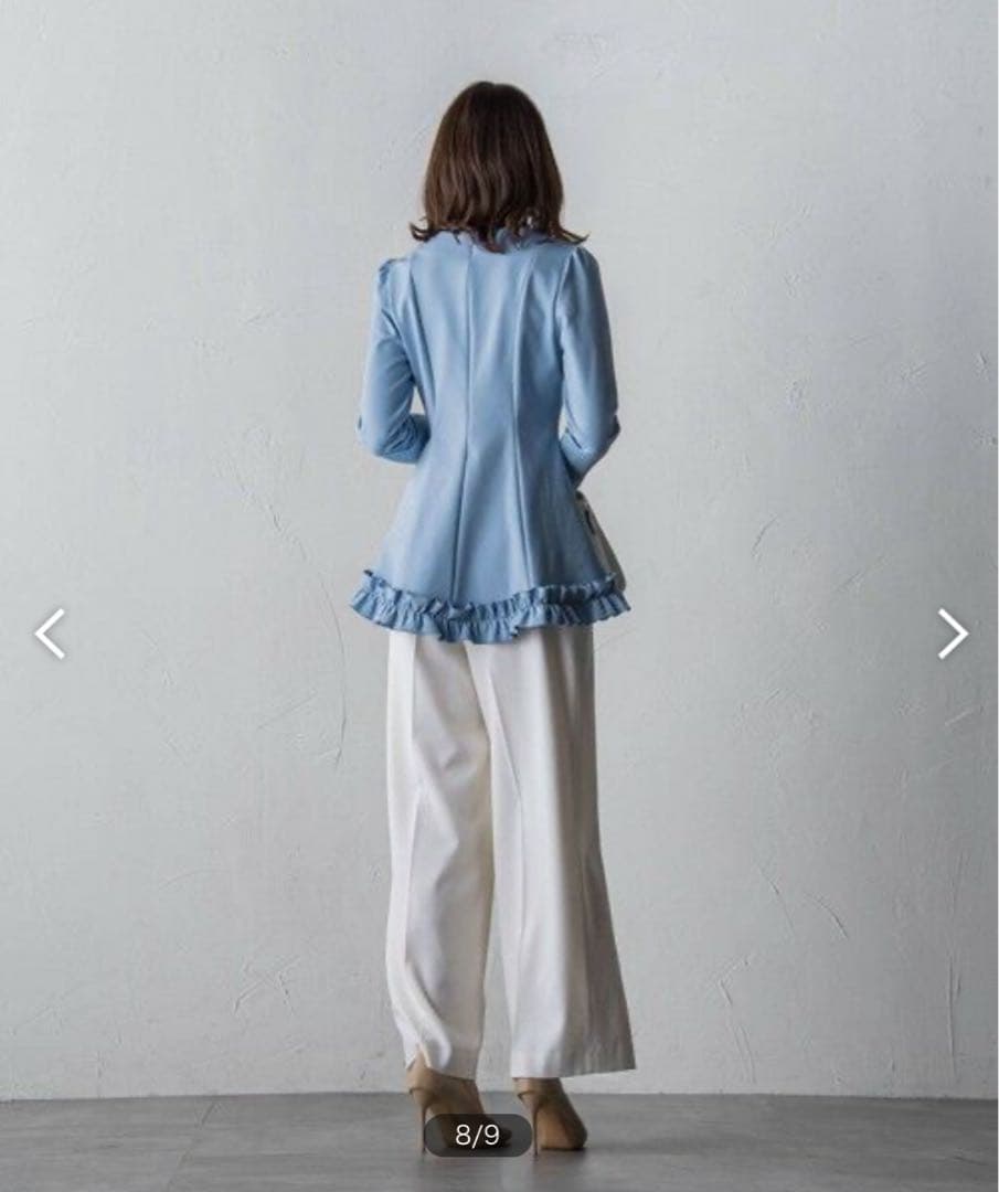 Viaggio Blu. 裏起毛フリルブラウス≪洗濯機で洗える≫