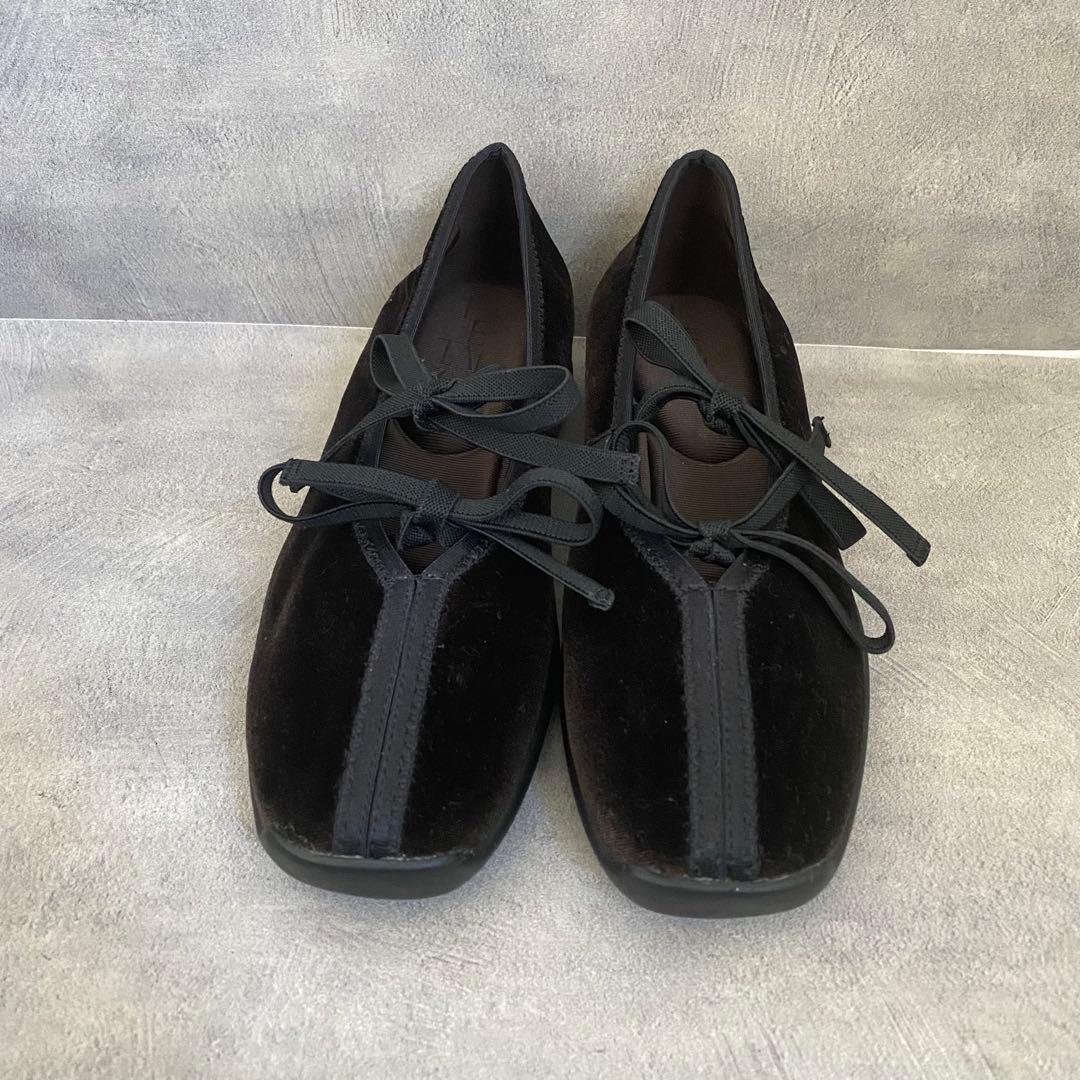 【美品】LE TALON ルタロン ダブルリボン バレーリーナ 22cm