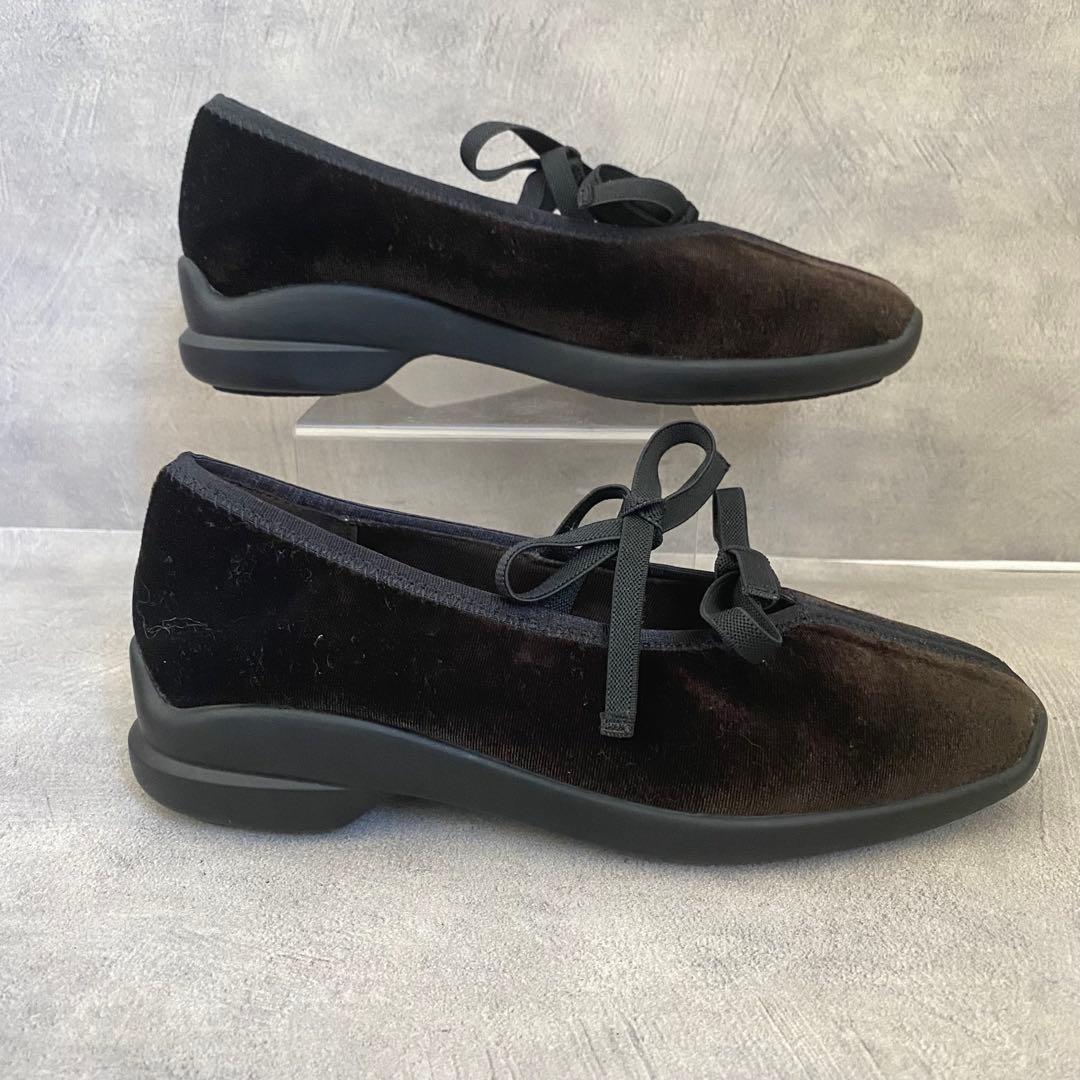 【美品】LE TALON ルタロン ダブルリボン バレーリーナ 22cm