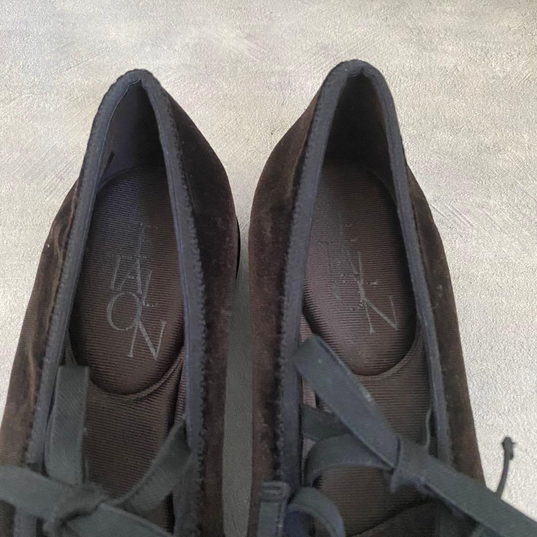 【美品】LE TALON ルタロン ダブルリボン バレーリーナ 22cm