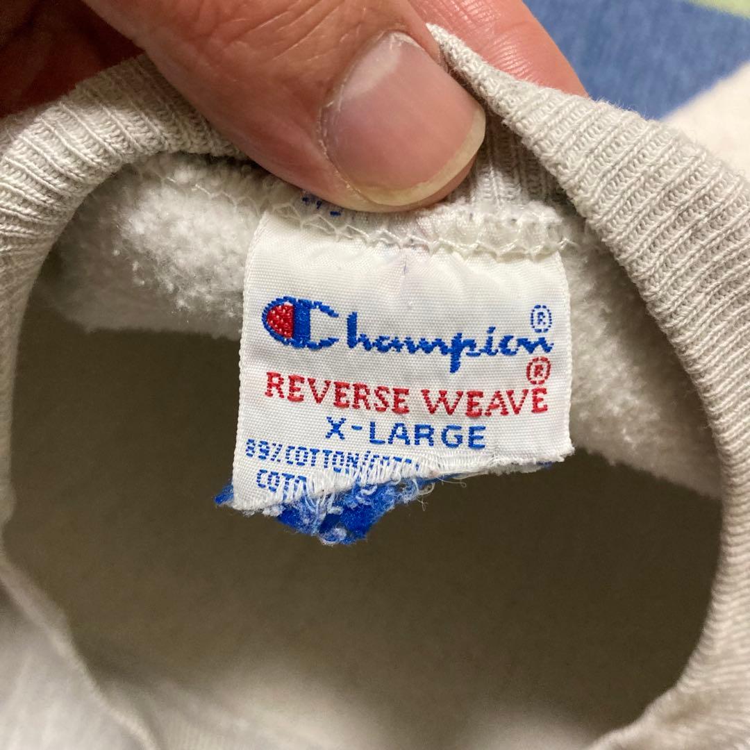 90s Championグレー リバースウィーブ 刺繍タグ USA製XLサイズ