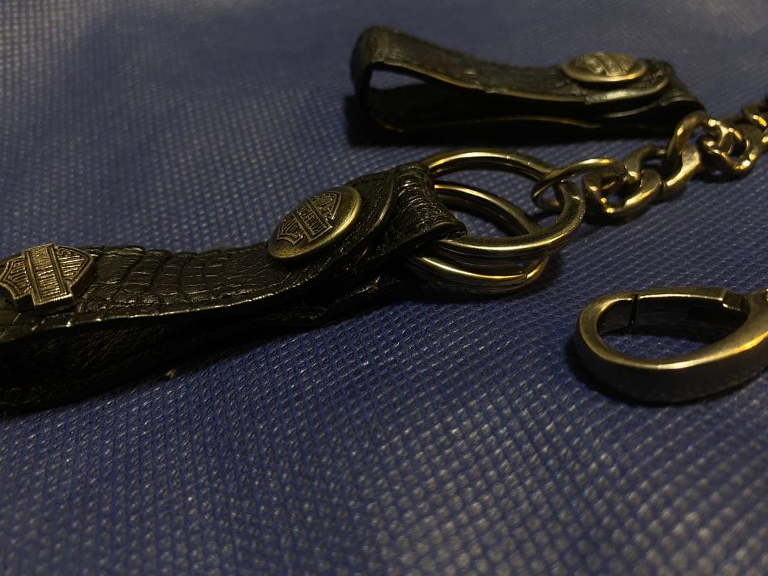 ハーレーダビッドソン/ウォレットチェーン/ワニ革/本革/ビンテージ/USA製