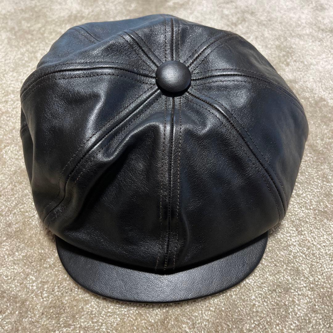 Dapper’s ダッパーズ　ブラックレザーキャスケット