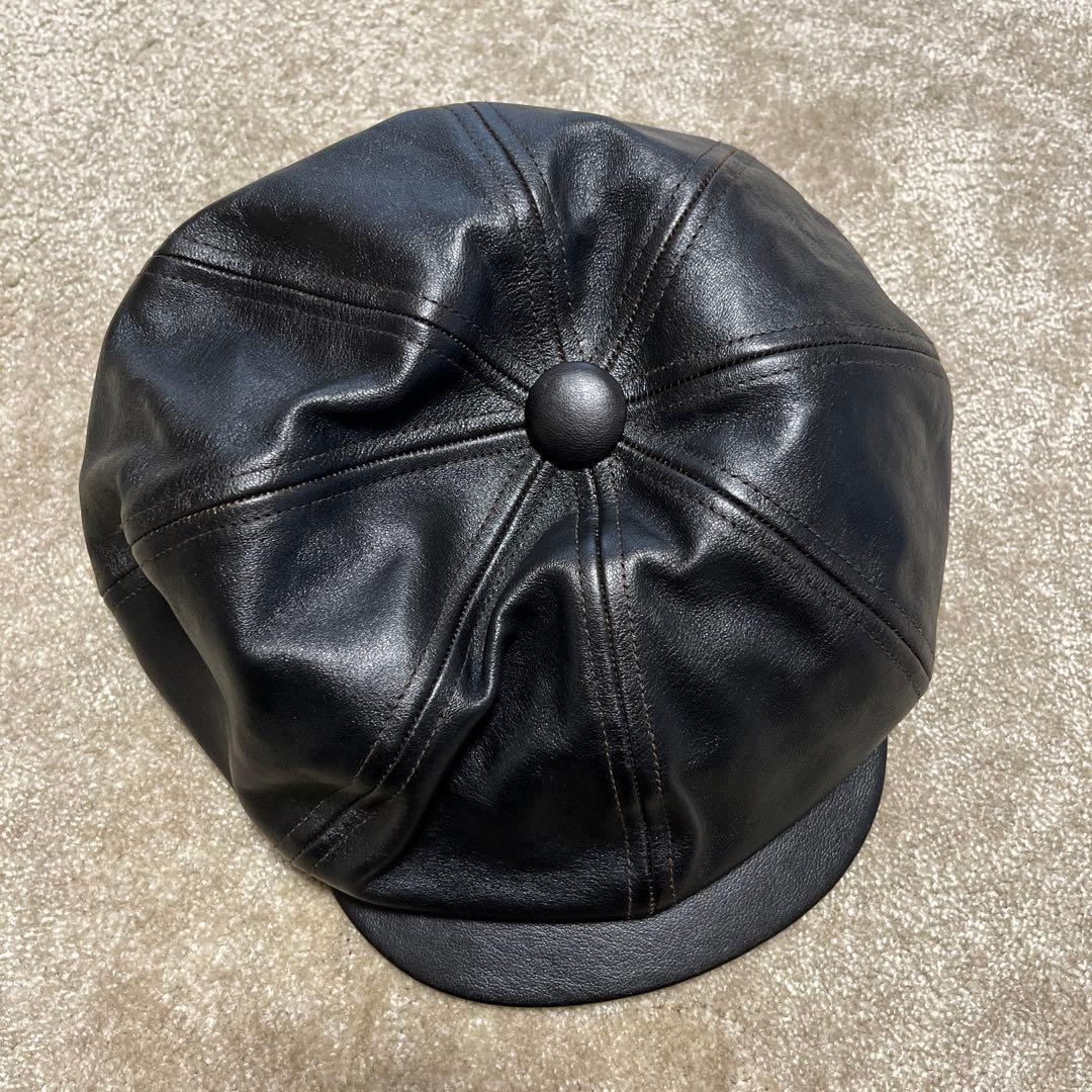 Dapper’s ダッパーズ　ブラックレザーキャスケット