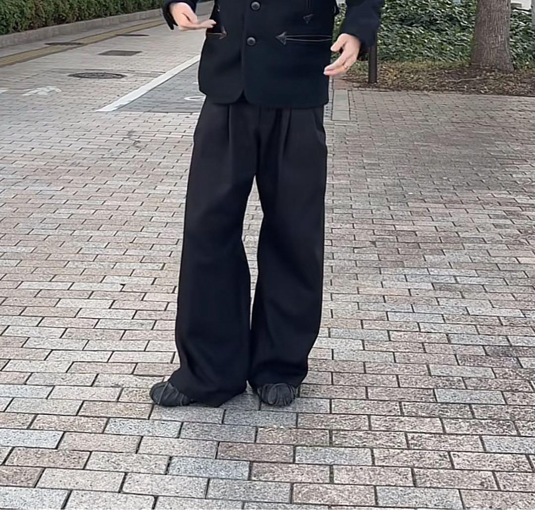 00s black wide スラックス archive フレアパンツ