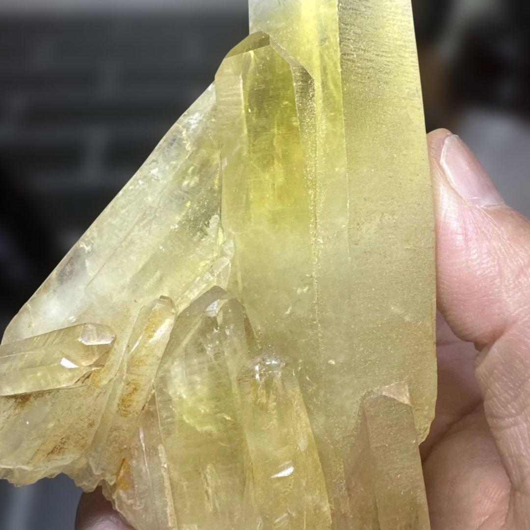 シトリン／スモーキシトリン原石 3点セット 台座付