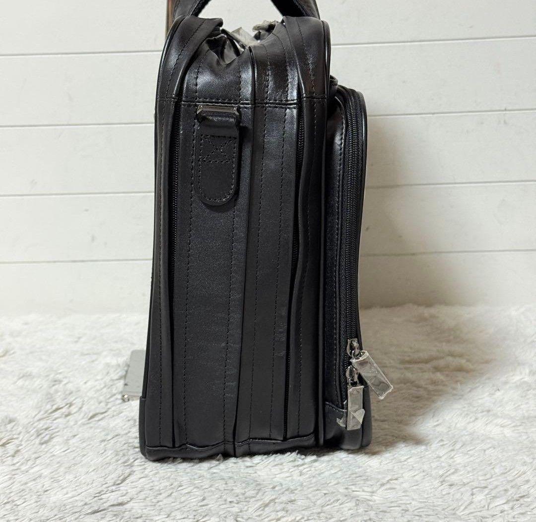 未使用　ゼロハリバートン　レザー　ビジネスバッグ　ブラック　大容量