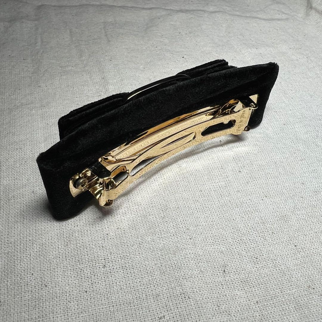 希少 Salvatore Ferragamo ヘアアクセサリー ベロア バレッタ