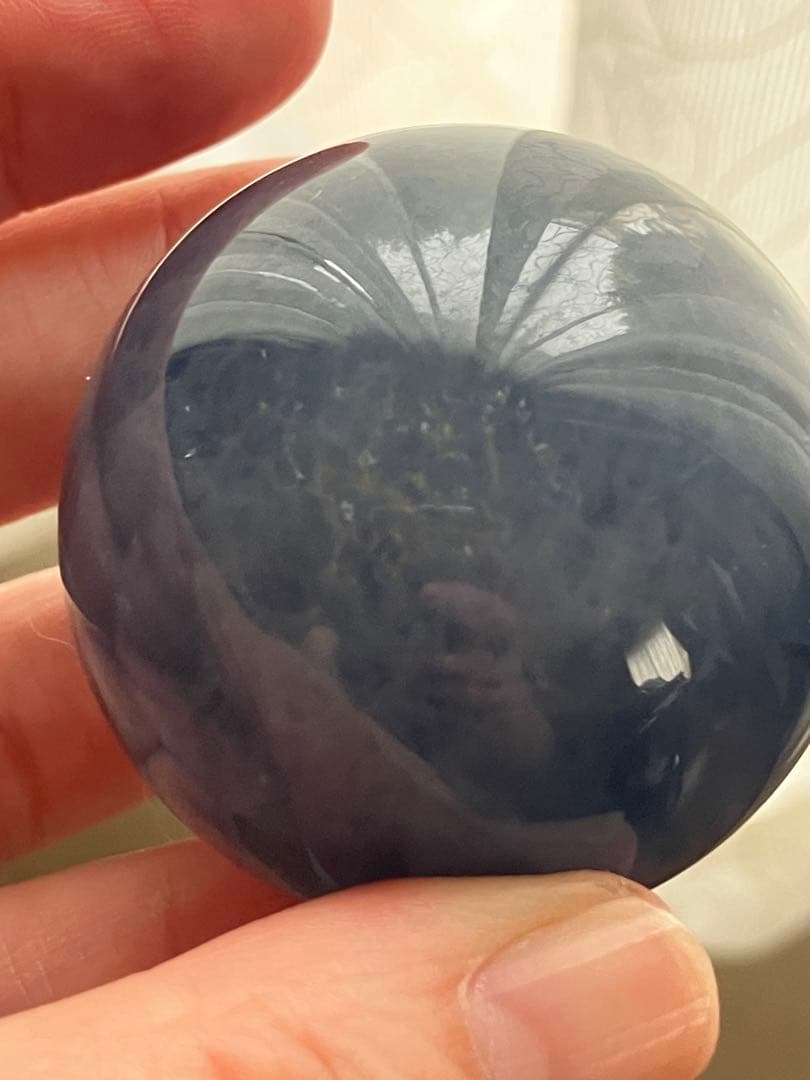 はち。さま専用マイカ入り！ブルーフローライト　スフィア　天然石置物　C204