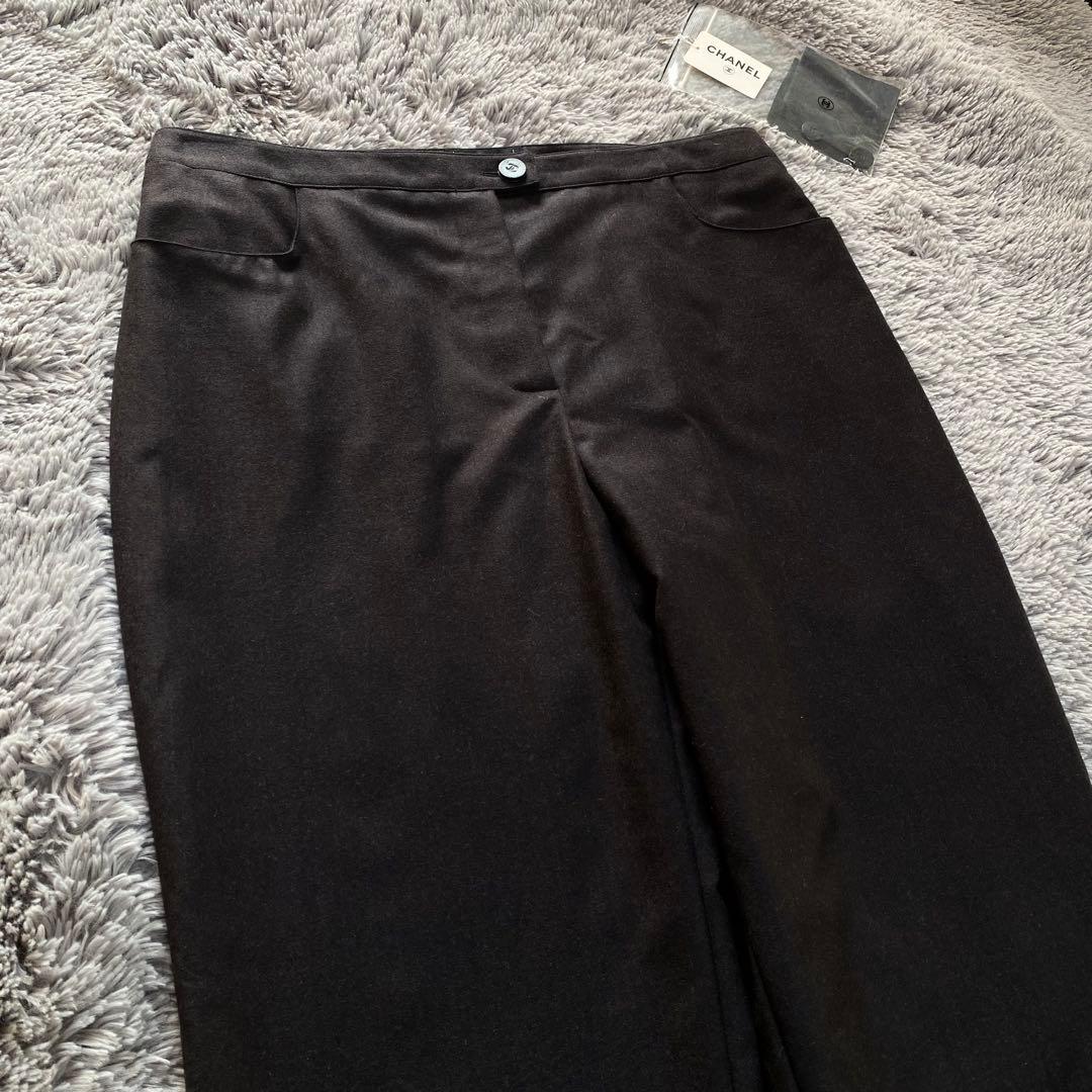 CHANEL シャネル 44サイズ カシミヤ混 シルク パンツ タグ付