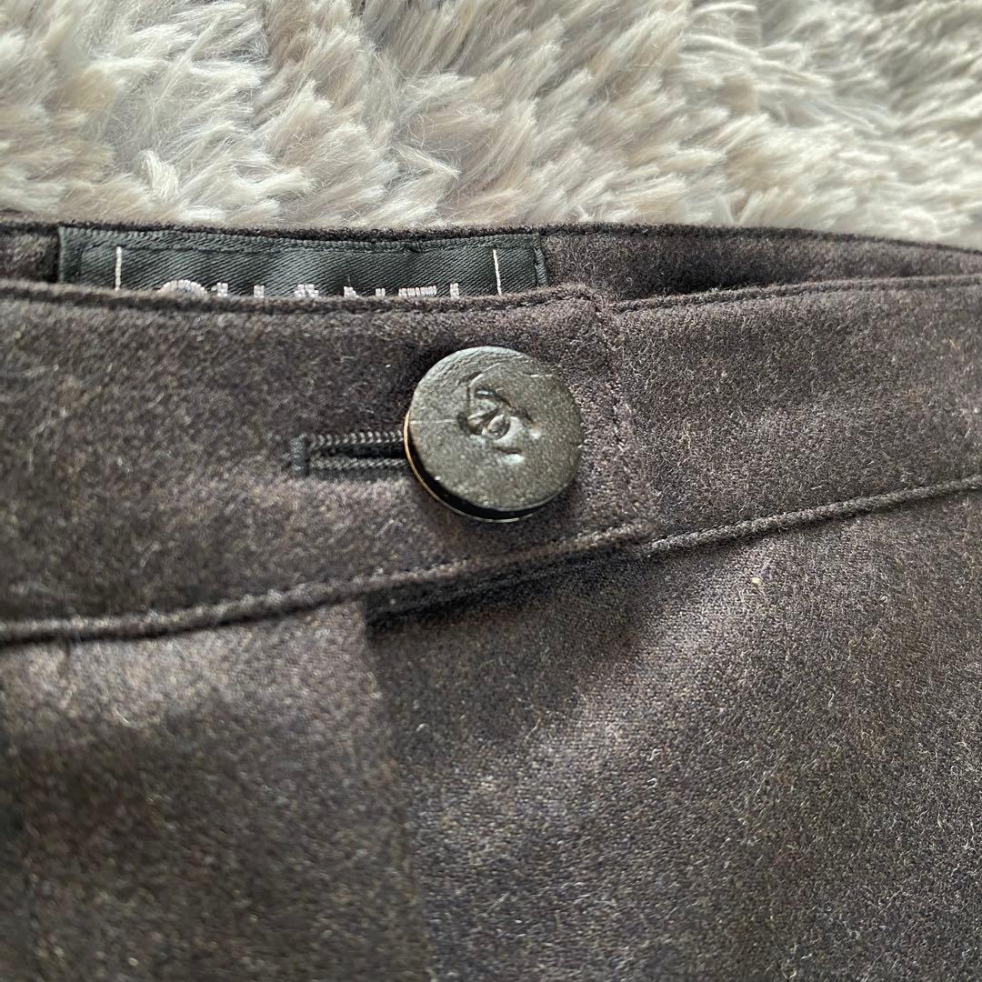 CHANEL シャネル 44サイズ カシミヤ混 シルク パンツ タグ付
