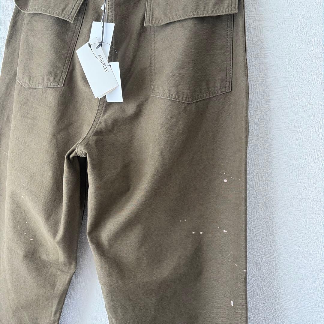 【新品未使用】AURALEE オーラリー ブリーチド ベイカーパンツ カーキ 4