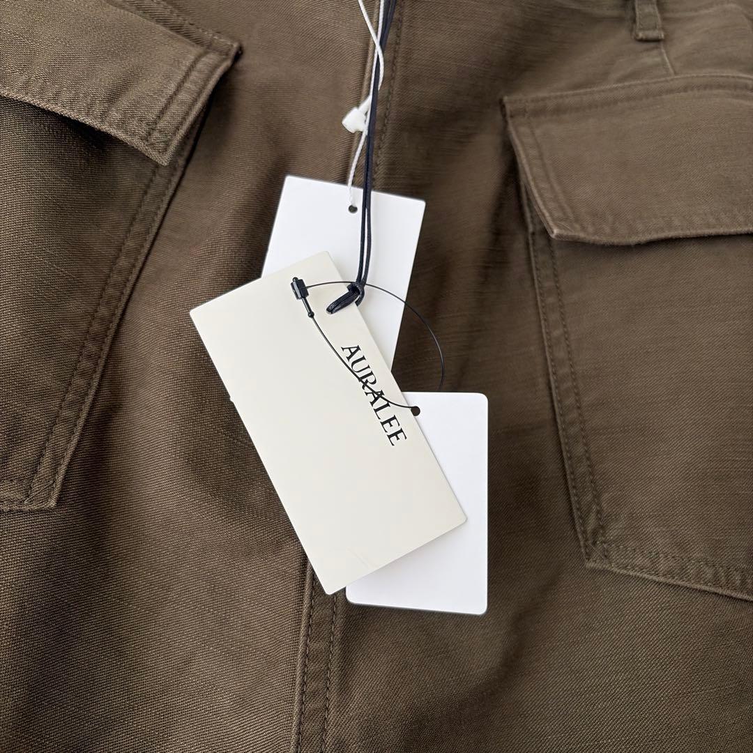 【新品未使用】AURALEE オーラリー ブリーチド ベイカーパンツ カーキ 4