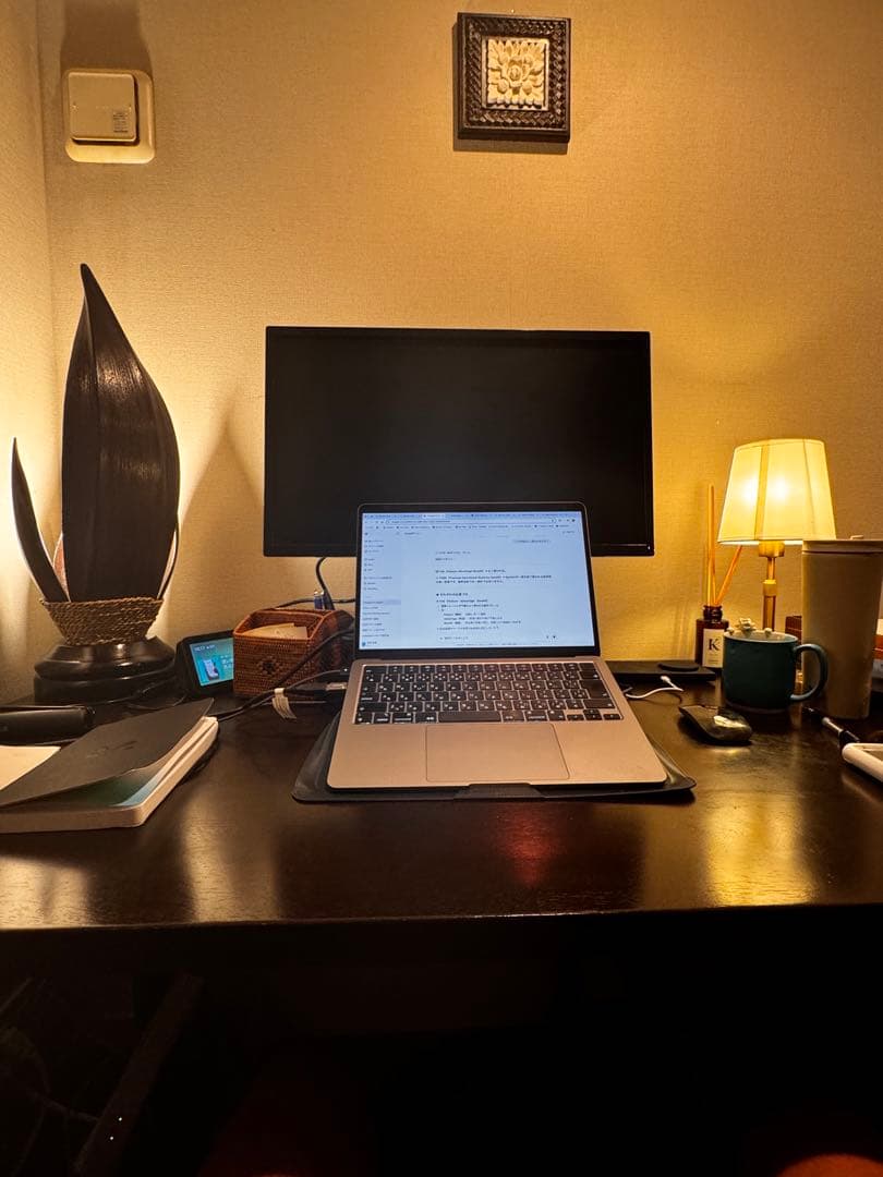 カナデモノ kanademono ダークブラウン 木製 パソコンデスク