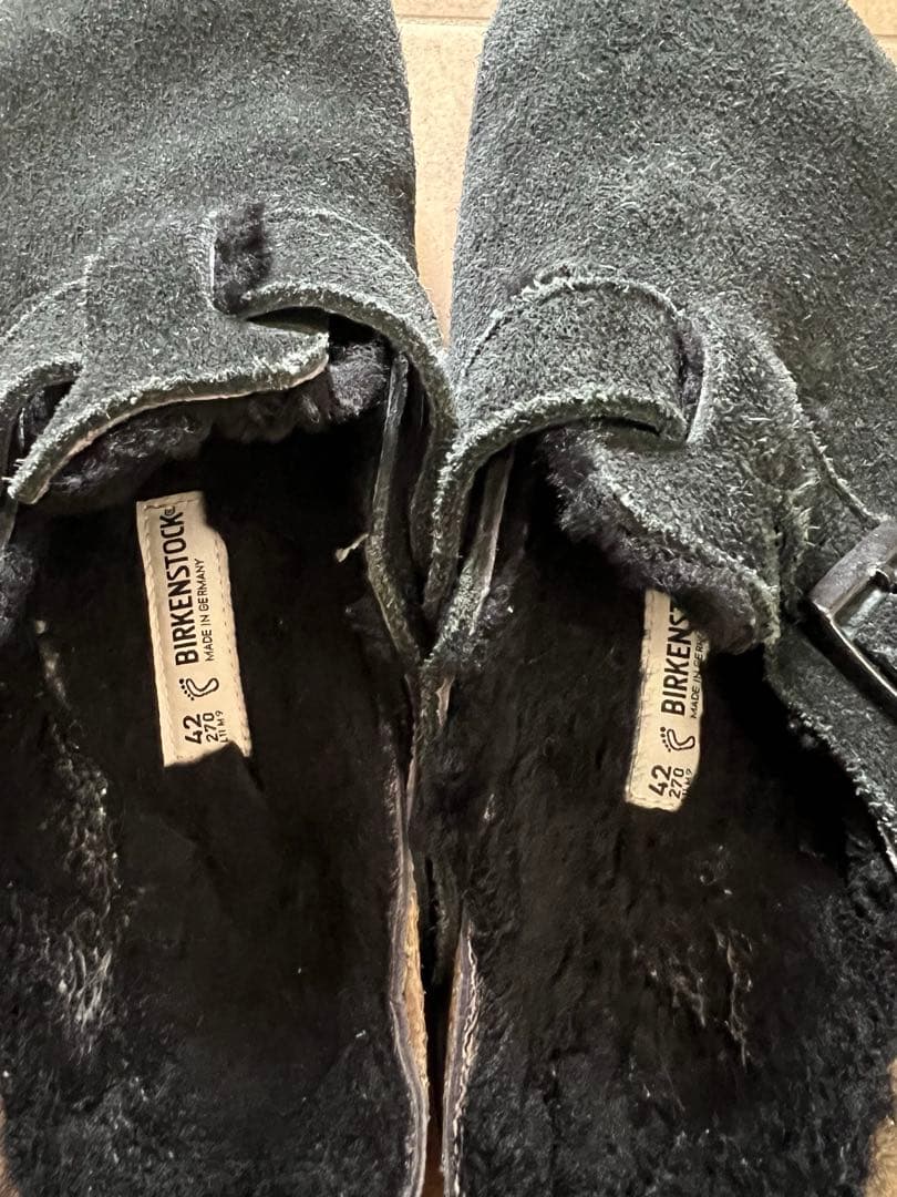 BIRKENSTOCK ボア ボストン 42 ブラック ビルケンシュトック