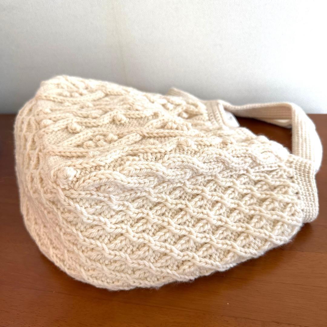 最終値下げ❣️新品♣︎ホビーラホビーレ☆完成品 ウール アラン ラージ トートバッグ