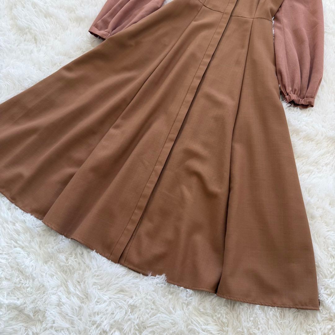 人気　24AW アナイ　シアーロングワンピース　シャツ　金ボタン　Aライン