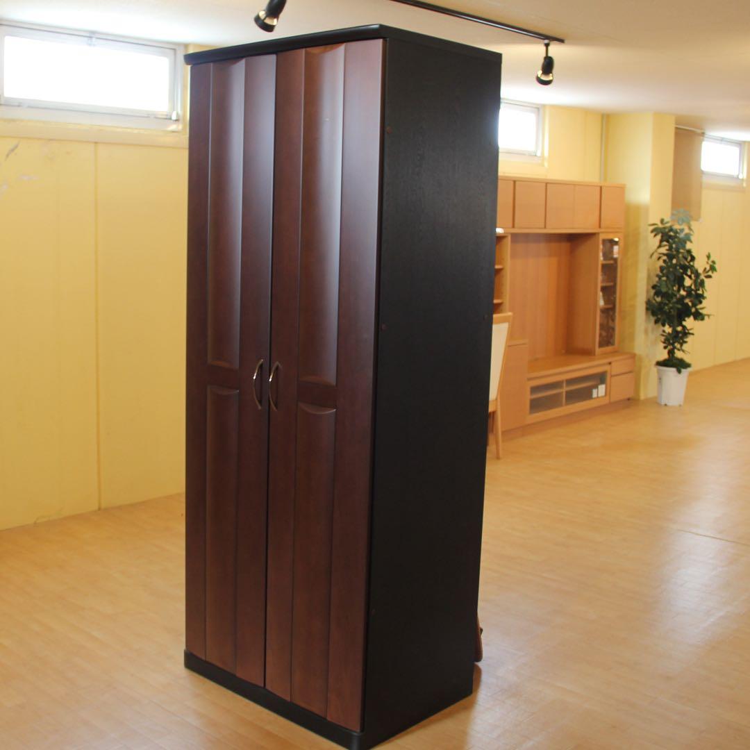 国産ダークブラウン スリム収納キャビネット