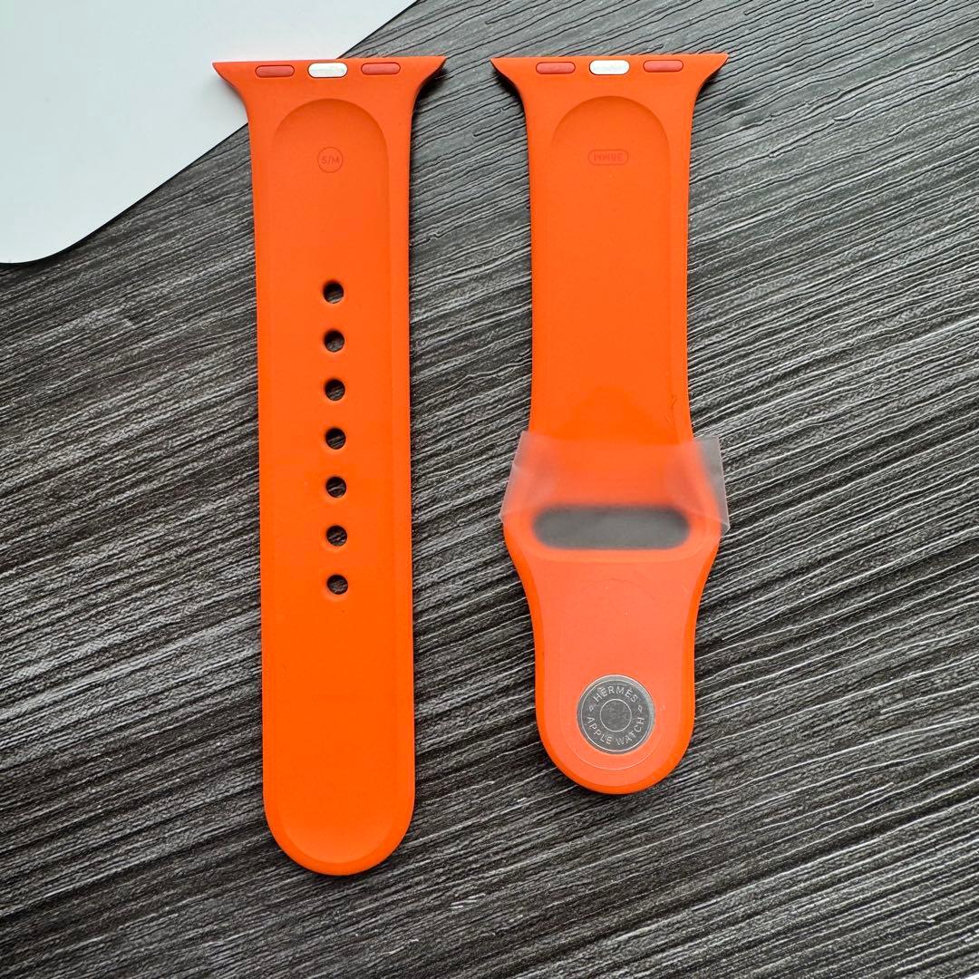 2621 ほぼ未使用　Apple Watch エルメス　オレンジ　ラバーバンド