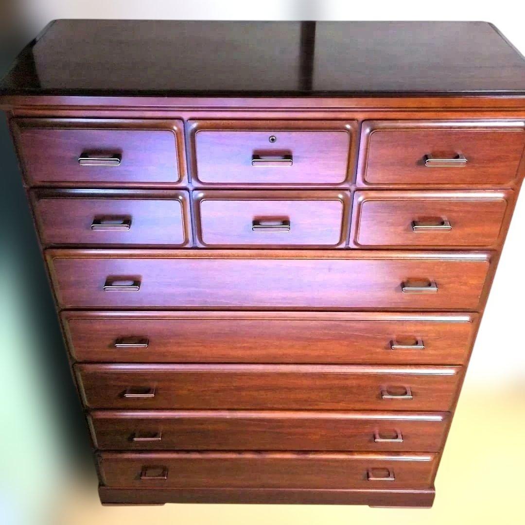 和箪笥 138㌢高 レトロ調 整理タンス チェスト