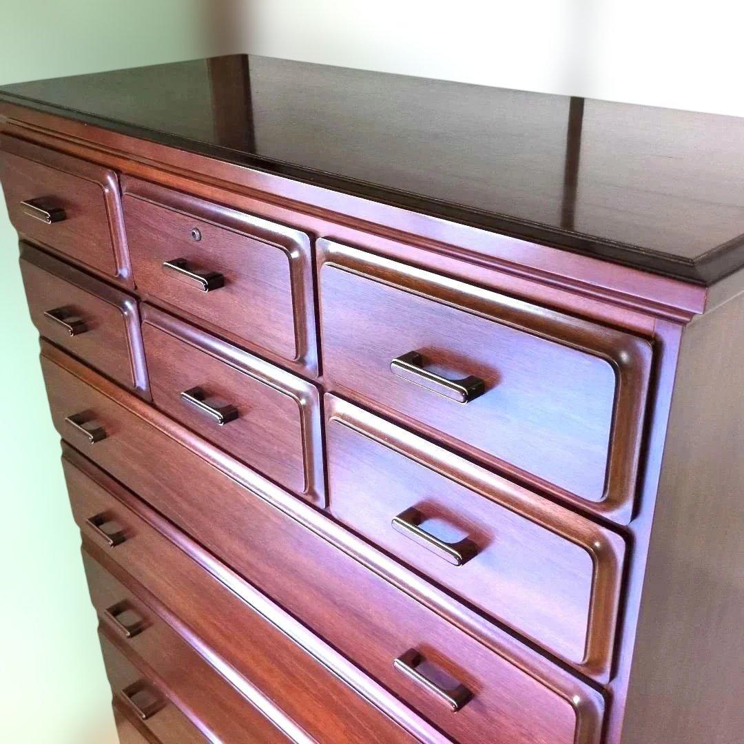 和箪笥 138㌢高 レトロ調 整理タンス チェスト