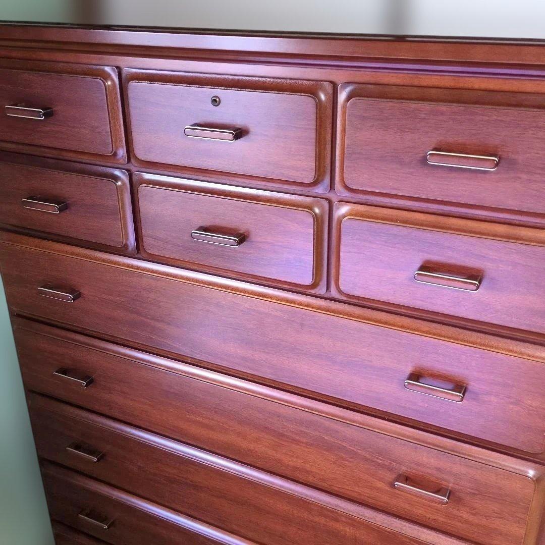 和箪笥 138㌢高 レトロ調 整理タンス チェスト