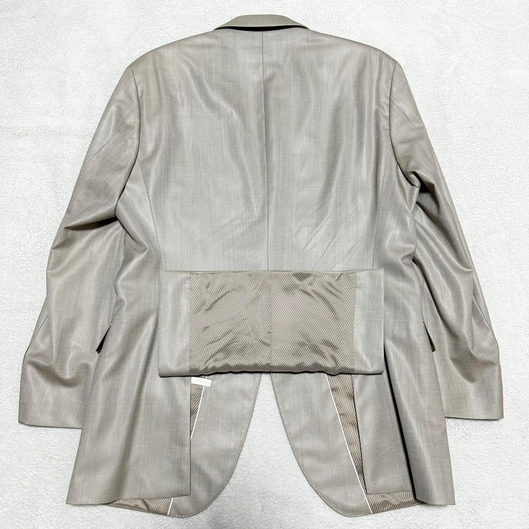 085 美品 HUGO BOSS ヒューゴボス 光沢 スーツ ベージュ系 L相当