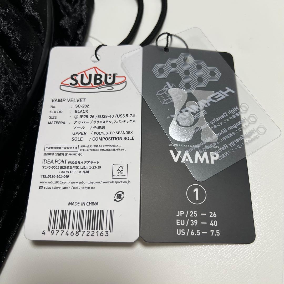 新品 SUBU スブ DOTS VAMP VELVET BLACK サンダル