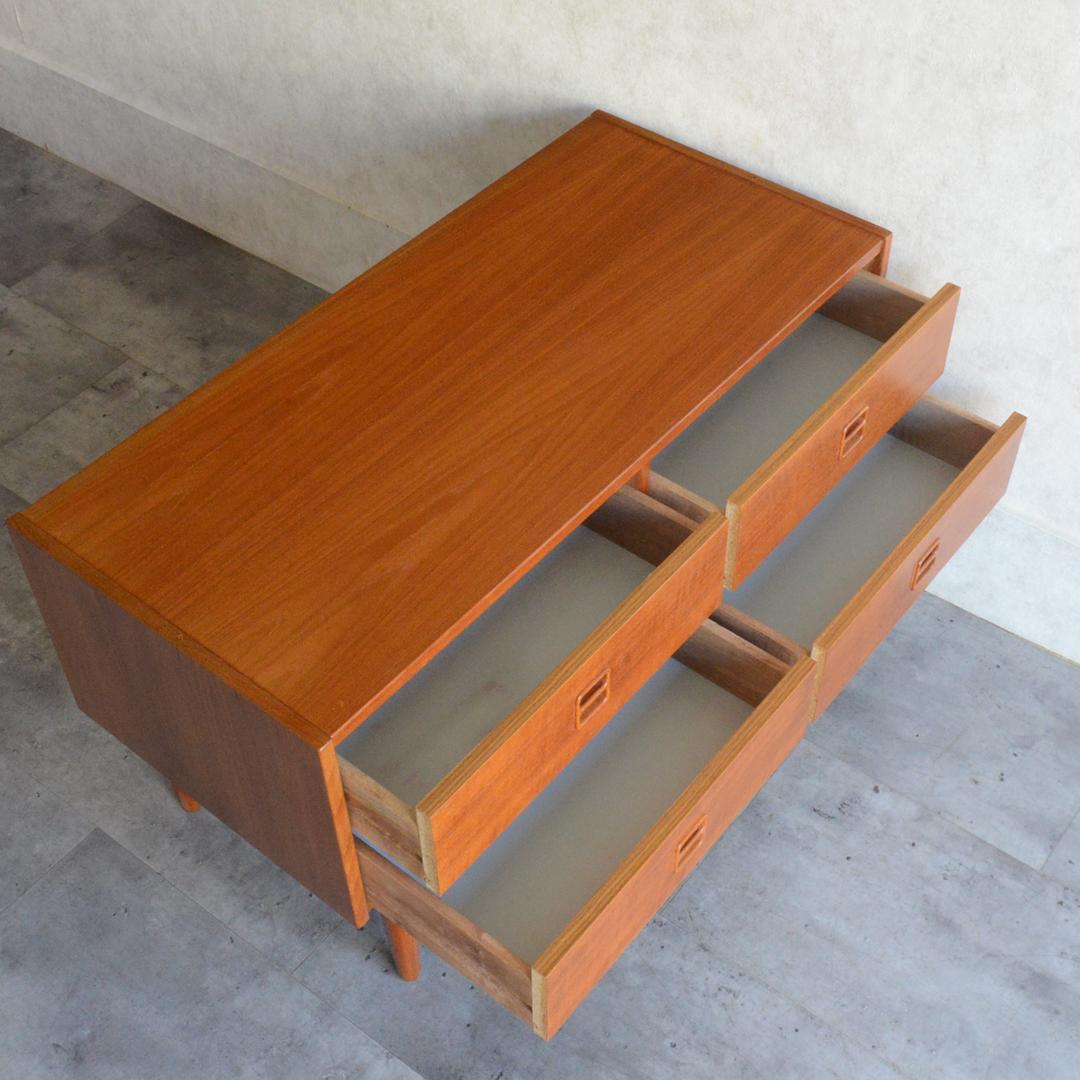 デンマーク 北欧ヴィンテージ チーク２段 ローチェスト 北欧家具 サイドテーブル