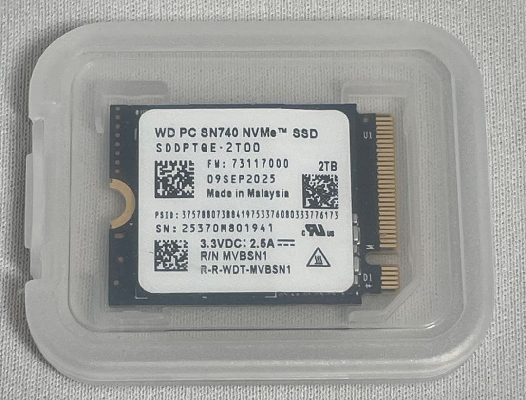 内蔵型SSD WD PC SN740 NVMe SSD 2TB