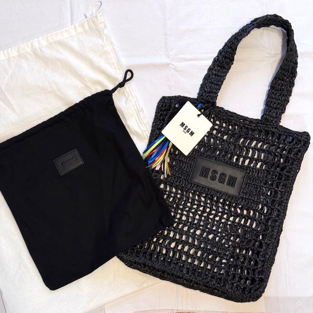 期間限定sale 未使用 MSGM ラフィアネット ロゴ トートバッグ