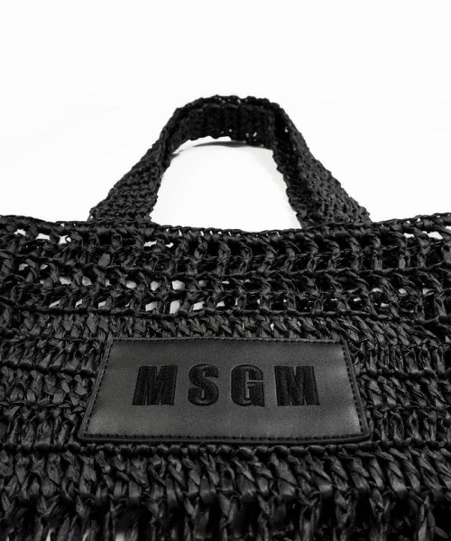 期間限定sale 未使用 MSGM ラフィアネット ロゴ トートバッグ