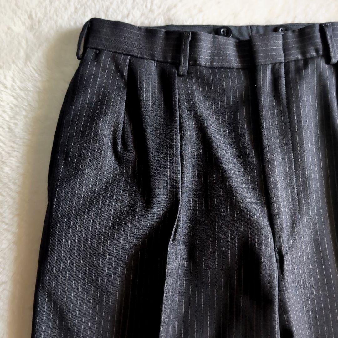 ポロラルフローレン ストライプ ビンテージ スーツ スリーピース チャコール