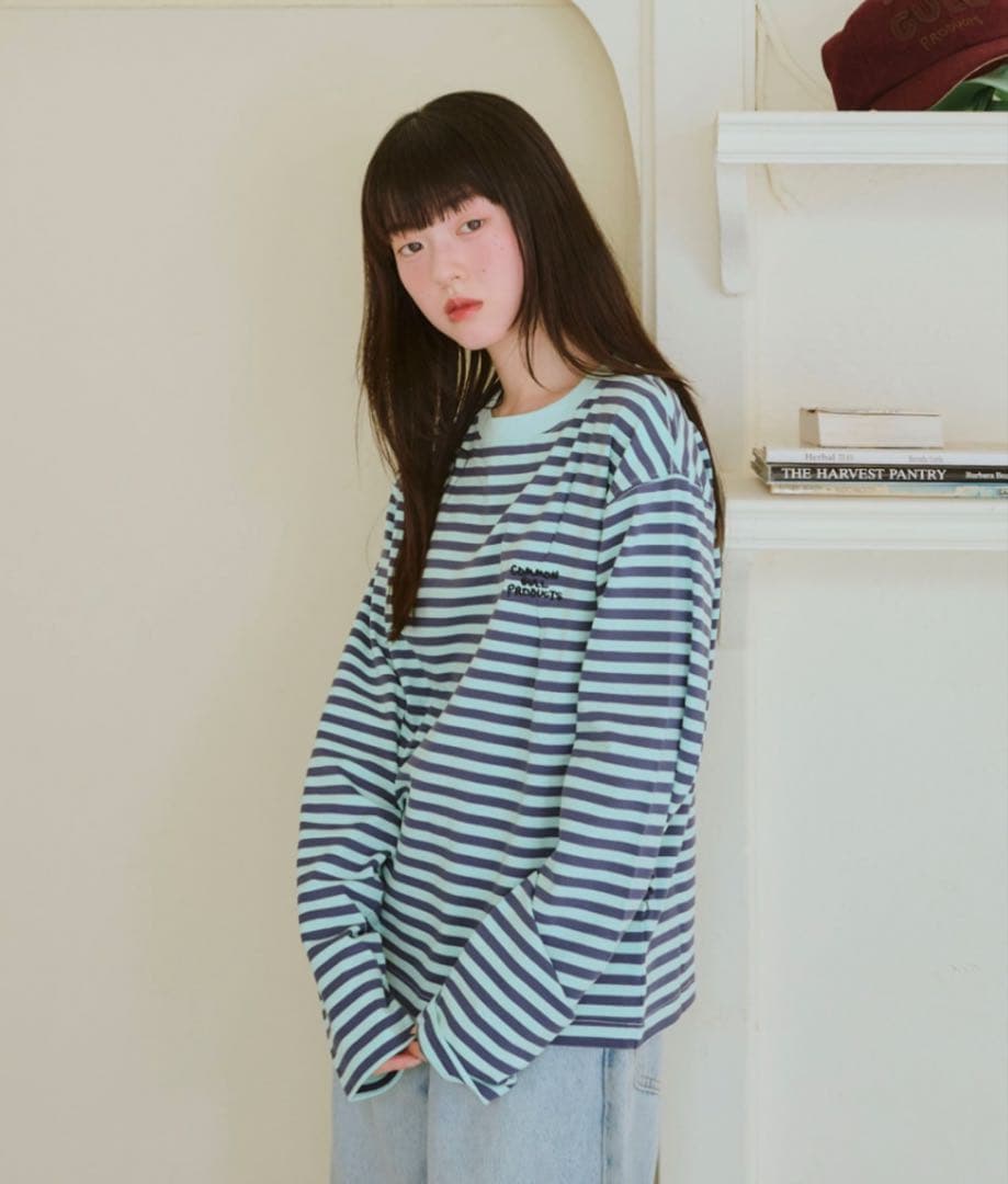 【common gull products】 青虫ボーダーT25fw ネイビーS