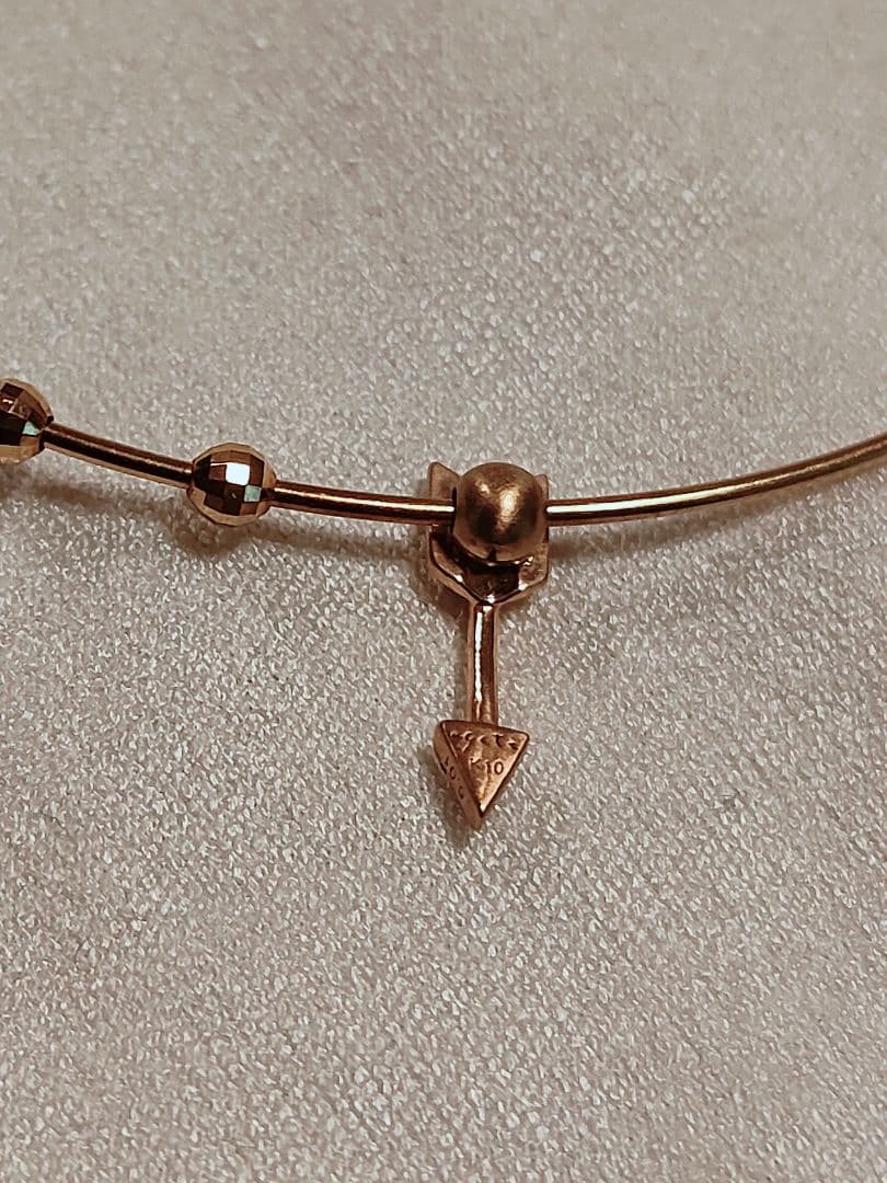 Ｋ18 バングル agete ダイヤ K10 アロー 弓矢モチーフ