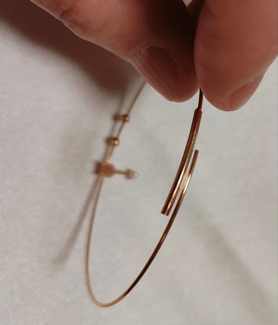 Ｋ18 バングル agete ダイヤ K10 アロー 弓矢モチーフ