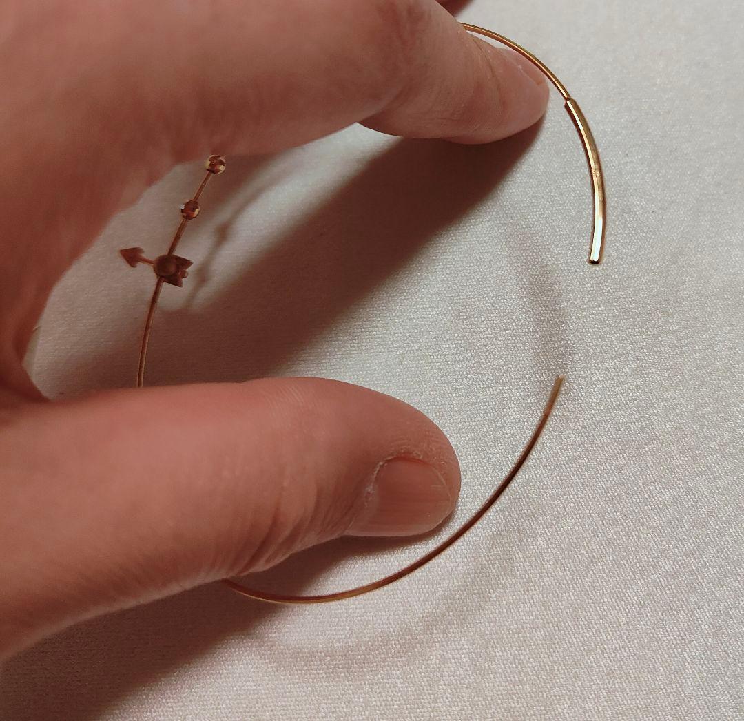 Ｋ18 バングル agete ダイヤ K10 アロー 弓矢モチーフ