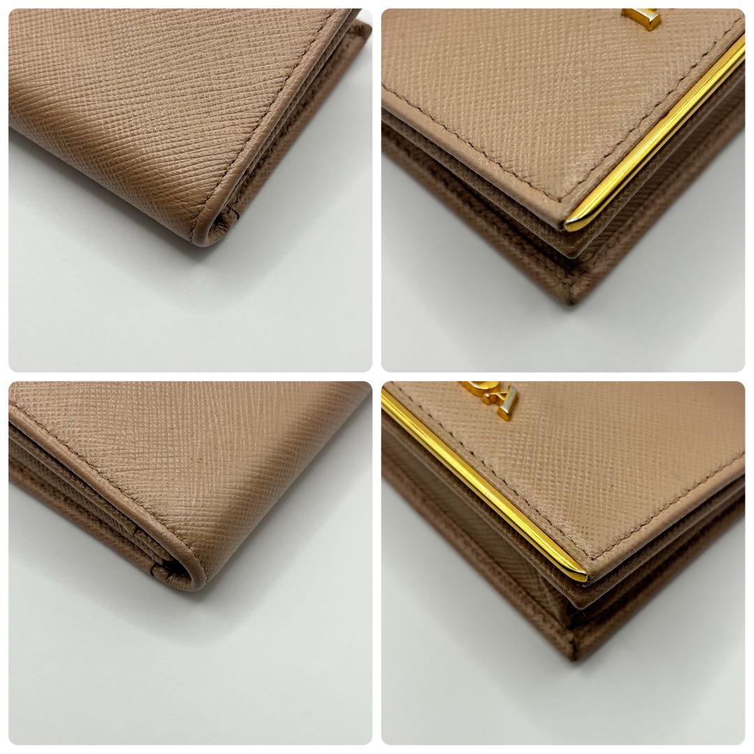 プラダ ベージュ 名刺入れ サフィアーノ カードケース PRADA