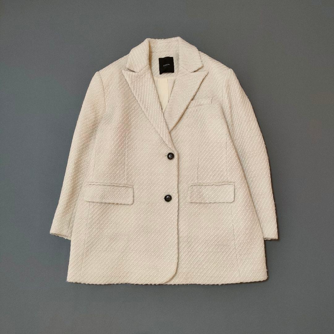 【美品】anuansアニュアンス 2024AW ツイードウールジャケットコート
