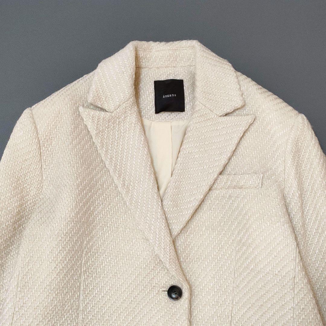 【美品】anuansアニュアンス 2024AW ツイードウールジャケットコート