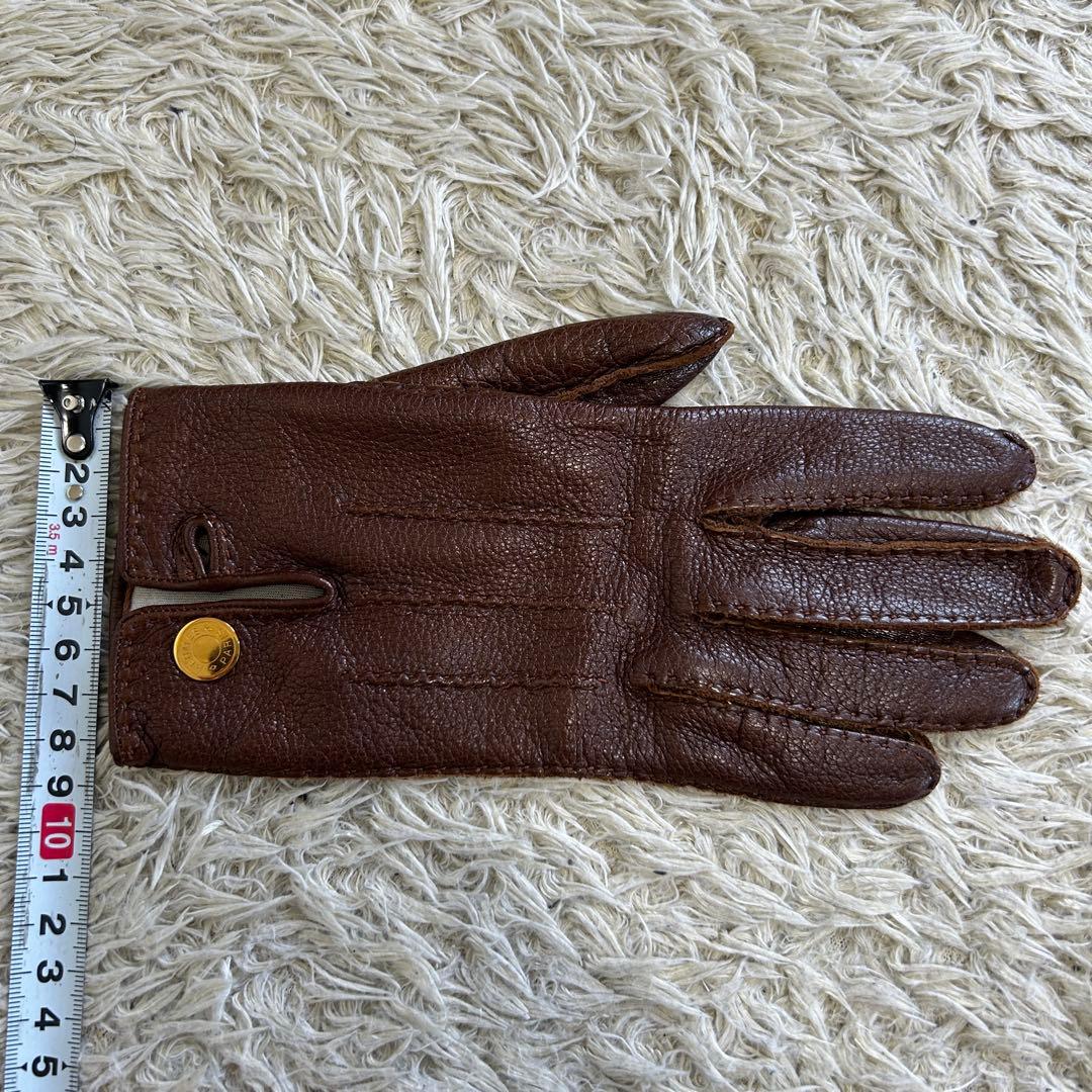 【美品】エルメス 手袋 セリエ レザー グローブ ブラウン レディース 表記7