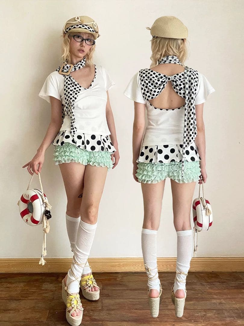 nit alcove（illit風 レイヤード風ショートパンツ）