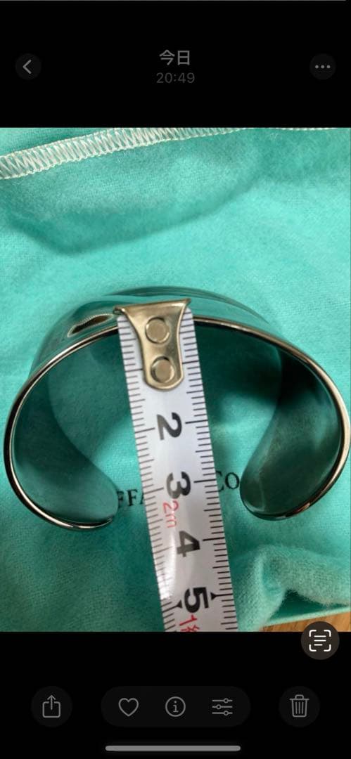 ティファニーTiffany & Co. ボーンカフ　ルテニウム左手用Sほぼ未使用