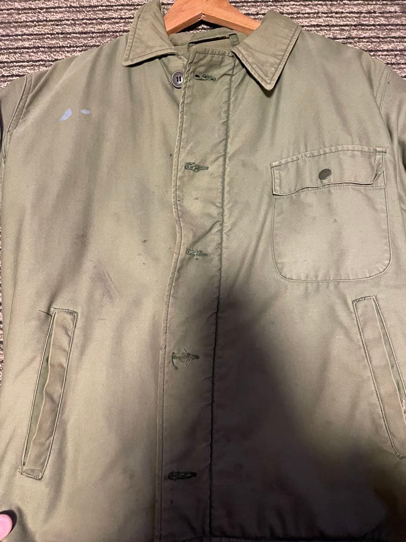 米軍実物 80's U.S. NAVY A-2 デッキジャケット L オリジナル