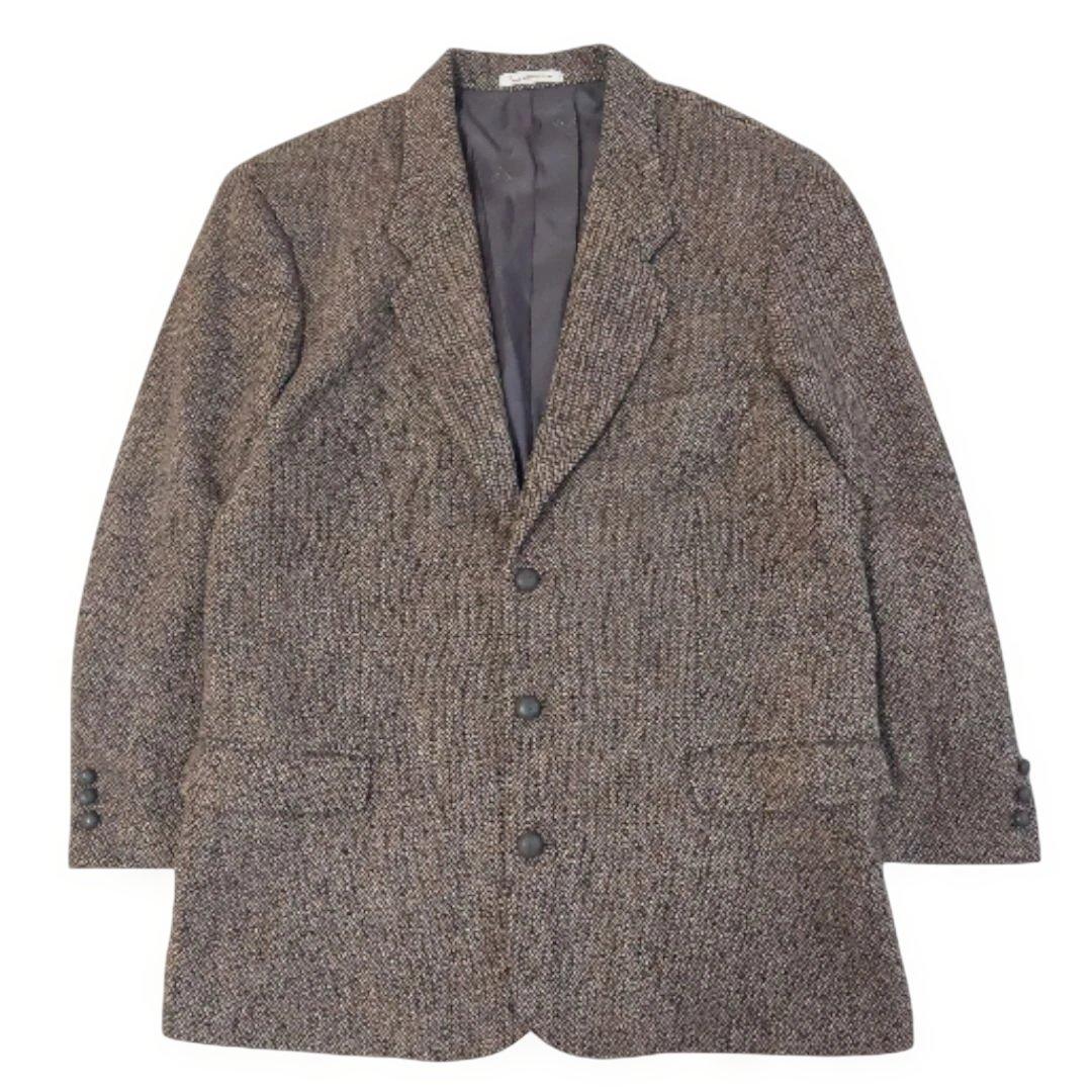 Papas ハリスツイード テーラードジャケット ブラウン系 Lサイズ
