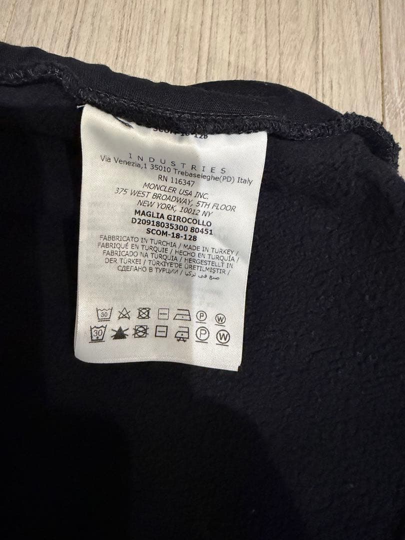 モンクレール スウェット ビッグワッペン ロゴ ブラック S 正規品