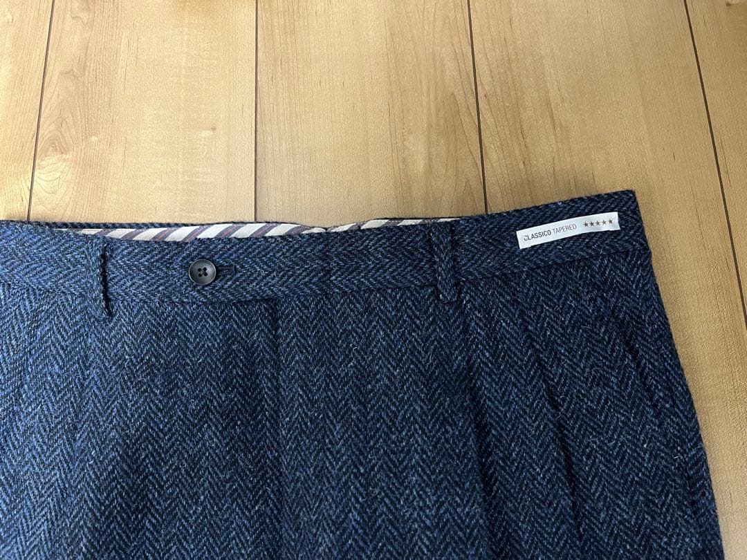 SUITS SELECT ハリスツイード ダークブルーヘリンボーン スラックス